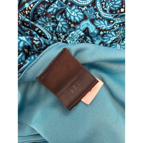 Y2K Vintage Geometric Print  Asymmetrical Hem Baby Doll Blouse Large Bohemian - Picture 4 of 5